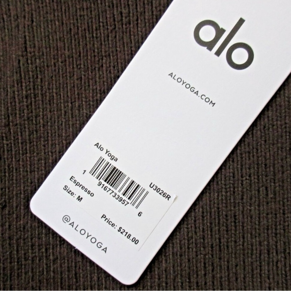 ALO Yoga Ribbed Scholar Hoodie for Women in Brown - Picture 3 of 7